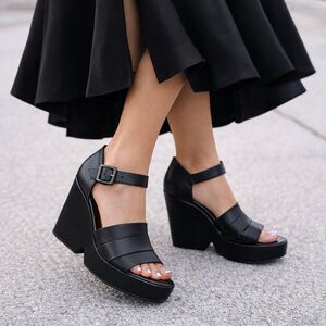Robert Clergerie Dobert Leather Wedge Platform Sandals